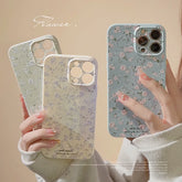 Korean Floral Soft Silicone Case For iPhone Retro Flowers Shockproof Bumper